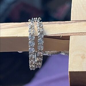 Sparkling Silver Hoop Earrings